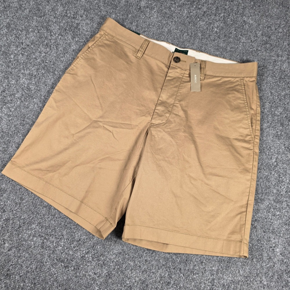 J.Crew Oarsman Portsider Shorts Mens 33 Brown Stretch Cotton Twill 9" CH150 NWT